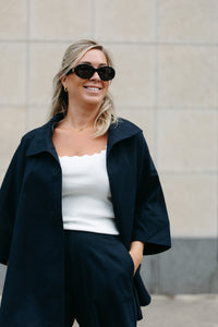 CLAIRE Short Trenchcoat - Marine