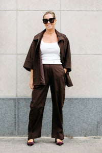 CLAIRE Short Trenchcoat - Chocolate