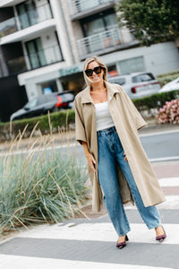 BLAIRE Long Trenchcoat - Beige