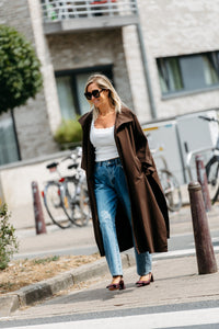 BLAIRE Long Trenchcoat - Chocolate