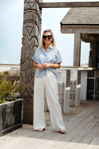 Linen Trousers CELESTE - White
