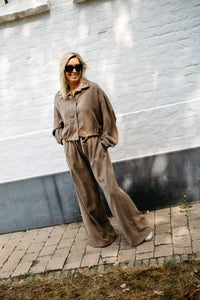 Drawstring blouse OLIVIA - Beige