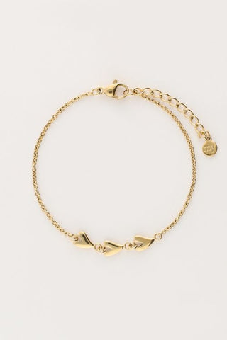 MY-Minimalistische armband met drie hartjes