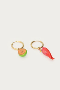 MY - Tropical oorhangers met papaja en papegaai