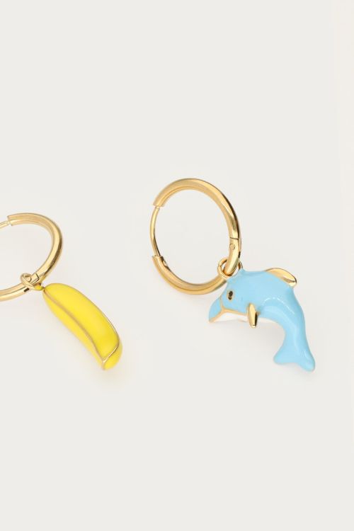 MY - Tropical oorringen met banaan en dolfijn