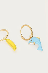 MY - Tropical oorringen met banaan en dolfijn