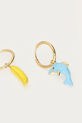 MY - Tropical oorringen met banaan en dolfijn
