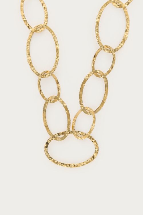 MY-Bold lange ovale schakelketting hammered