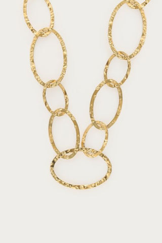 MY-Bold lange ovale schakelketting hammered