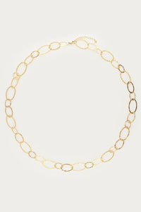 MY-Bold lange ovale schakelketting hammered