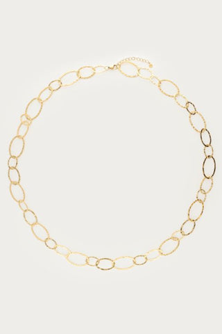 MY-Bold lange ovale schakelketting hammered