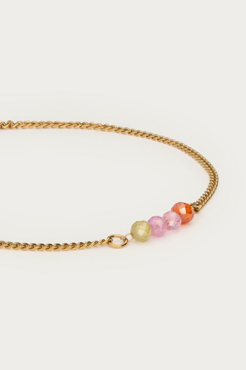 MY-Botanical armband met vier multikleur kralen