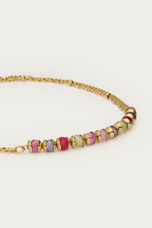MY-Botanical armband met mini multikleur kralen