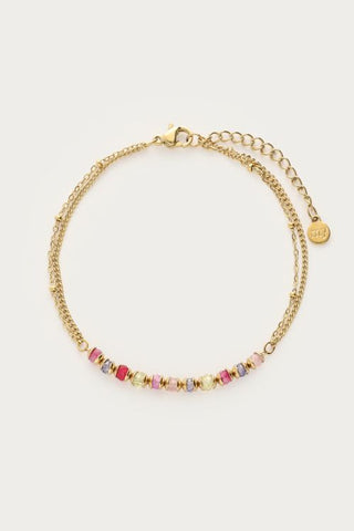 MY-Botanical armband met mini multikleur kralen