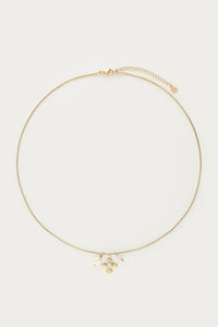 MY - Botanical ketting met bloem en strass steen