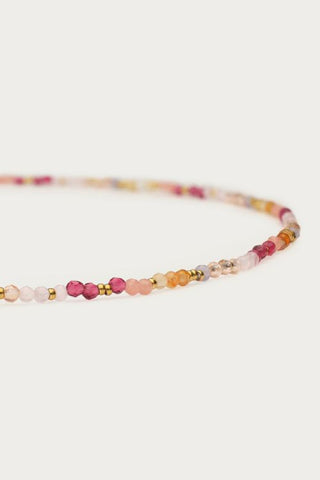 MY-Botanical ketting met roze kralen