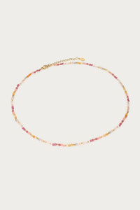 MY-Botanical ketting met roze kralen
