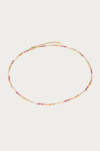 MY-Botanical ketting met roze kralen