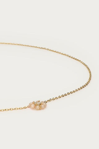 MY - Botanical ketting met kleine beige strass bloem