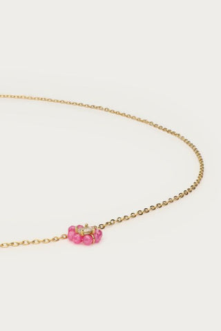 MY - Botanical ketting met kleine roze strass bloem