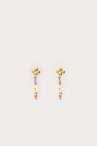MY - Botanical stud met witte bloem en kralen