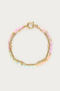 MY-Botanical driedubbele armband met multikleur kralen