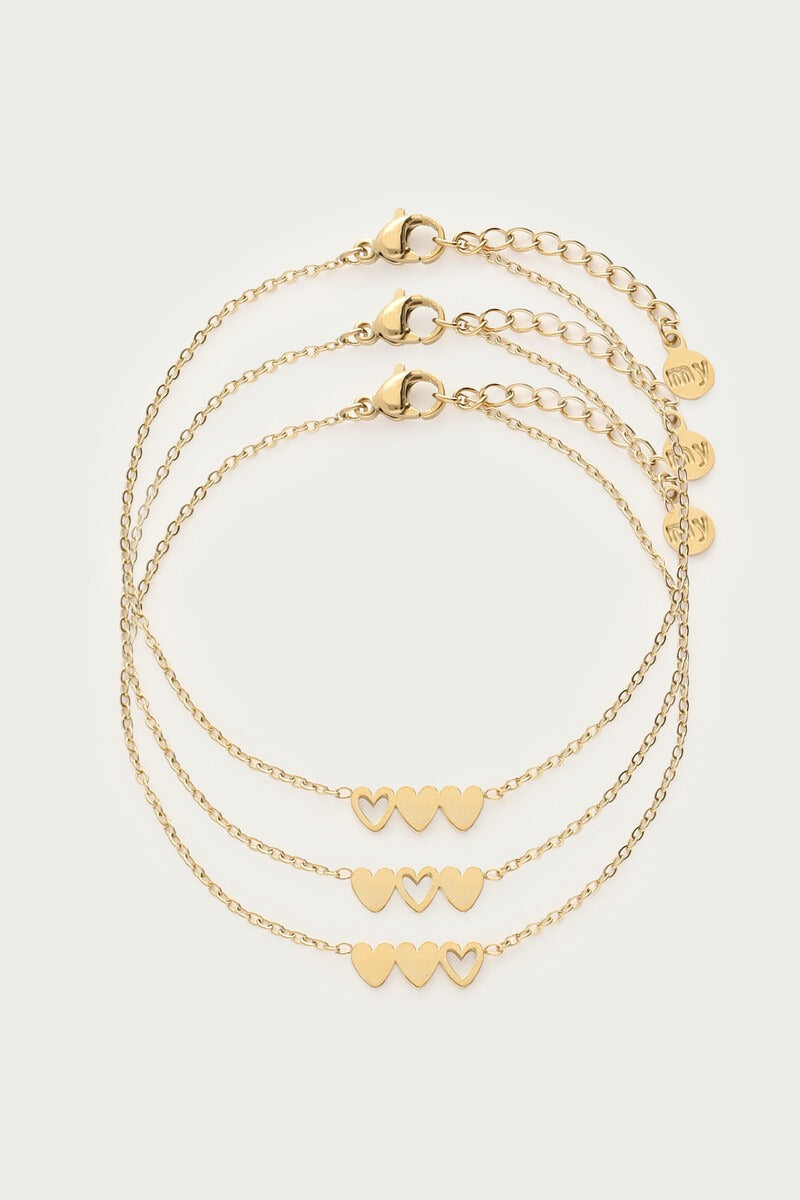 MY-Armbanden set drie hartjes