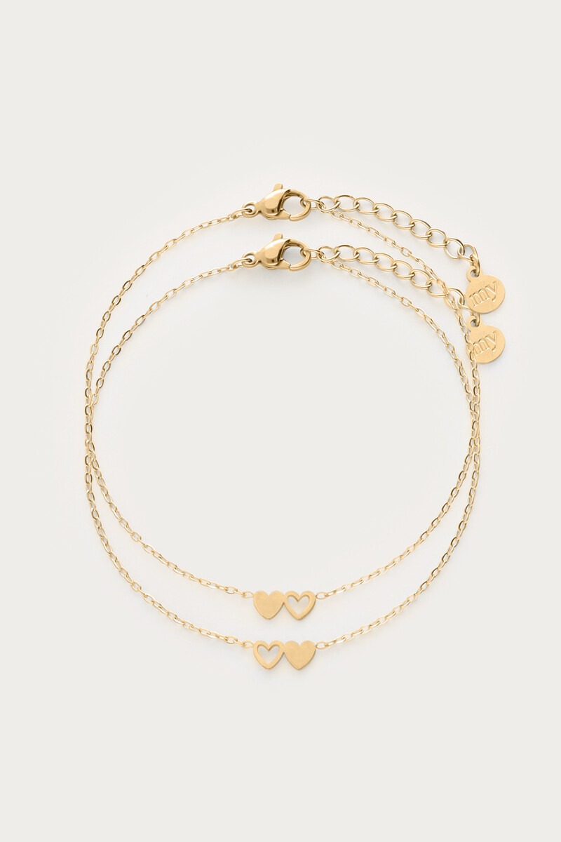 MY-Armbanden set twee hartjes