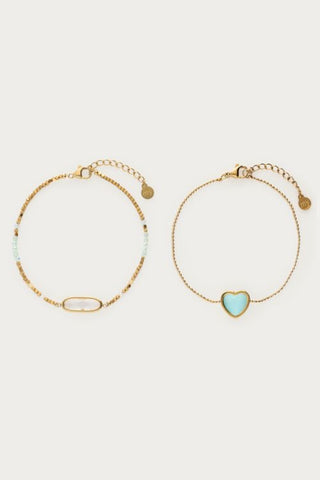 MY-Armbanden set met blauw hartje