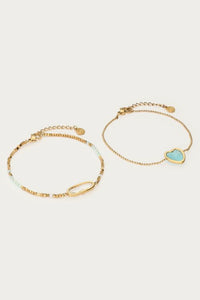MY-Armbanden set met blauw hartje