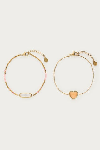 MY-Armbanden set met peach hartje