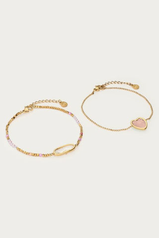 MY-Armbanden set met roze hartje