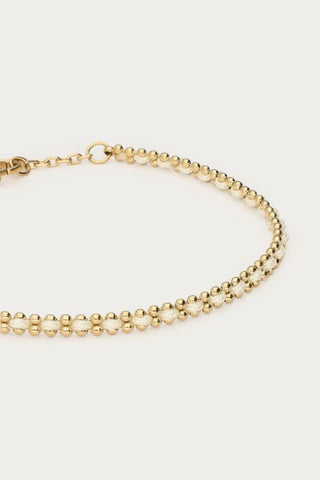 MY-Armband met ballchain & wit koord