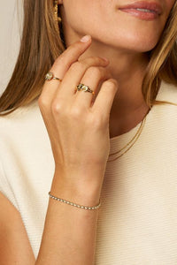MY-Armband met ballchain & wit koord