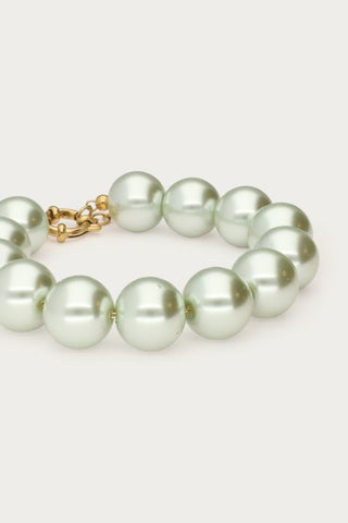 MY-Armband met licht groene glas parels