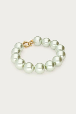 MY-Armband met licht groene glas parels