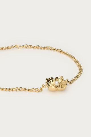 MY-Armband met ranonkel bloem en imitatieparel