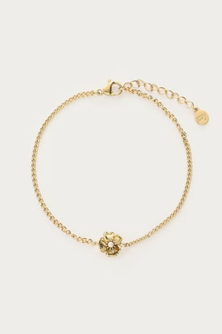 MY-Armband met ranonkel bloem en imitatieparel