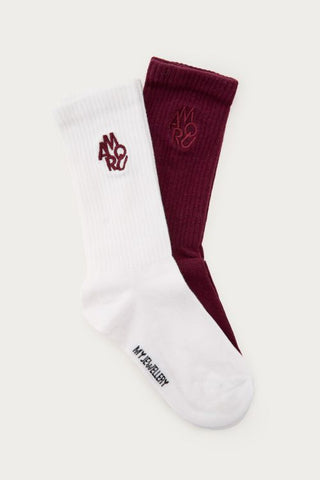 Burgundy sokken set Amour
