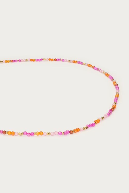 MY-Ciao ketting met roze en oranje kralen