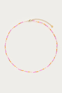 MY-Ciao ketting met roze en oranje kralen