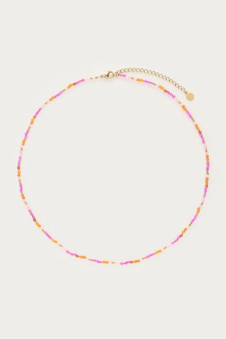MY-Ciao ketting met roze en oranje kralen
