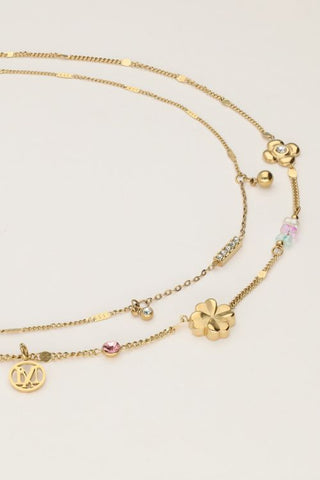 MY-Dubbele ketting met bedels "dreams come true"