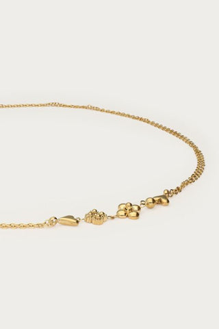 MY-Dubbele ketting met vijf minimalistische bedels