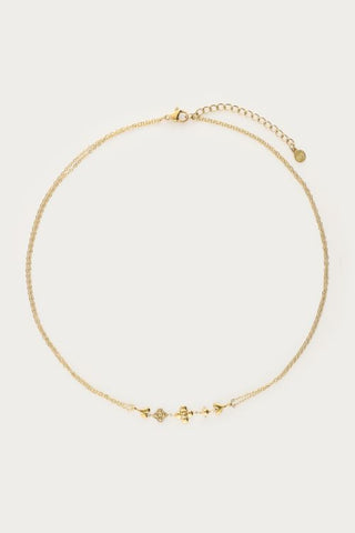 MY-Dubbele ketting met vijf minimalistische bedels