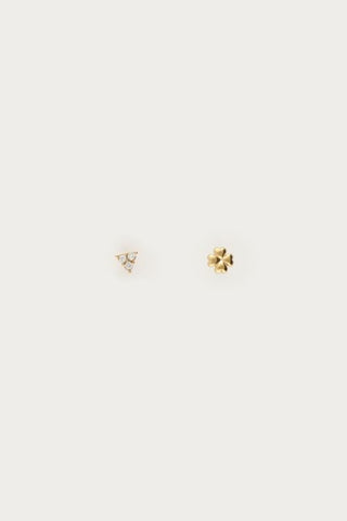 MY-Oor piercing set met klaver en strass steen
