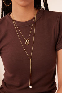 MY-Lange y-ketting met zoetwaterparels