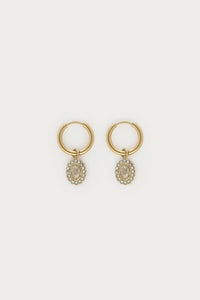 MY-Magical oorringen met ovalen strass steen