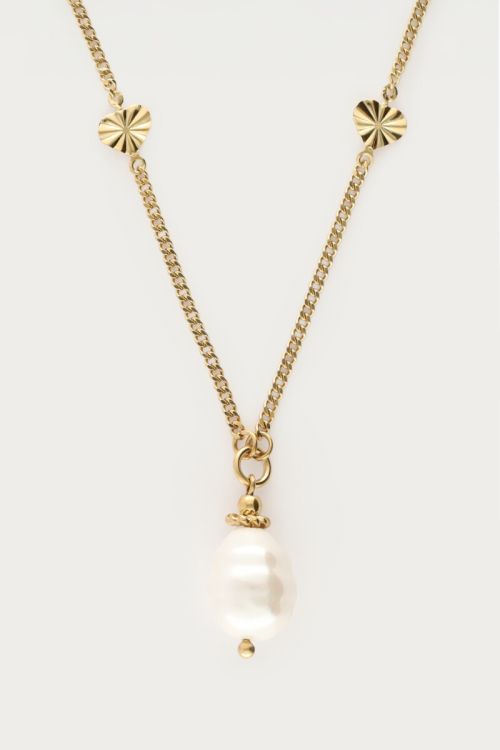 MY- Midnight lange ketting met zoetwaterparel