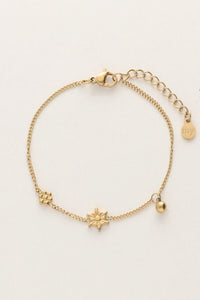 MY-Minimalistische armband met bloemen & balletje